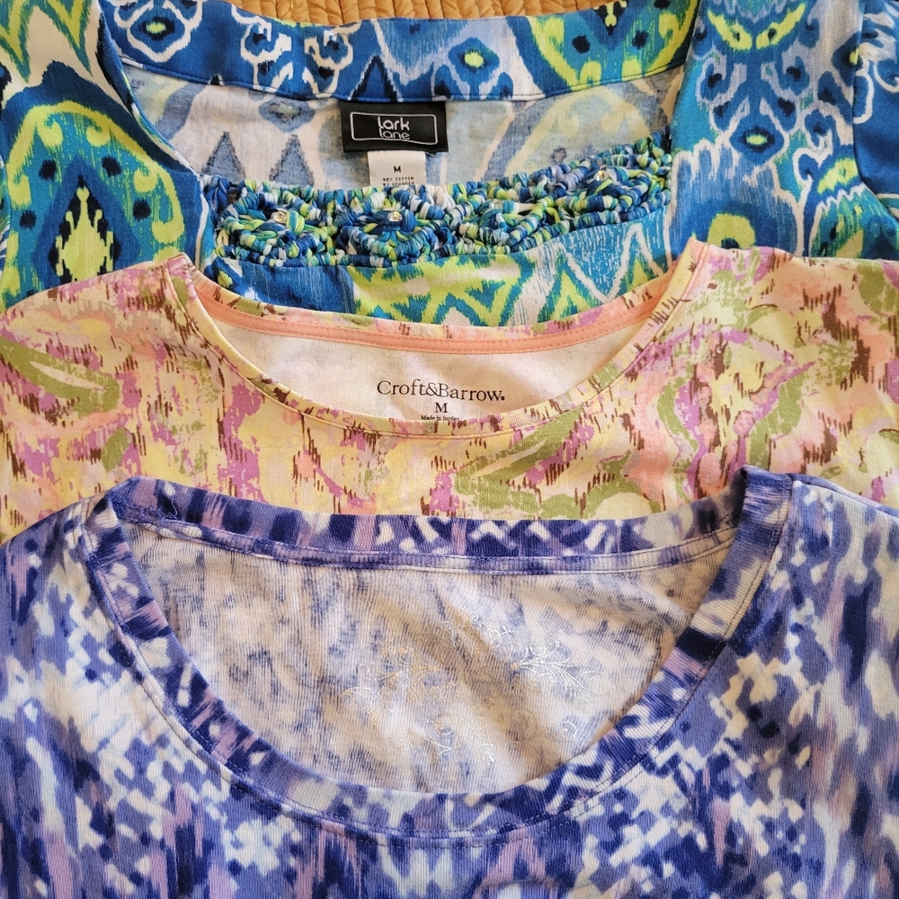 Bundle of Colorful Medium Cotton Tops